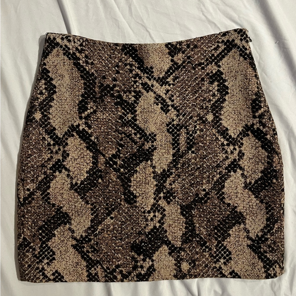 H&M snake print mini skirt